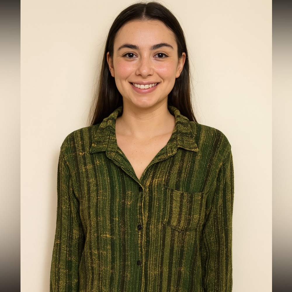 Green Striped Women's Top